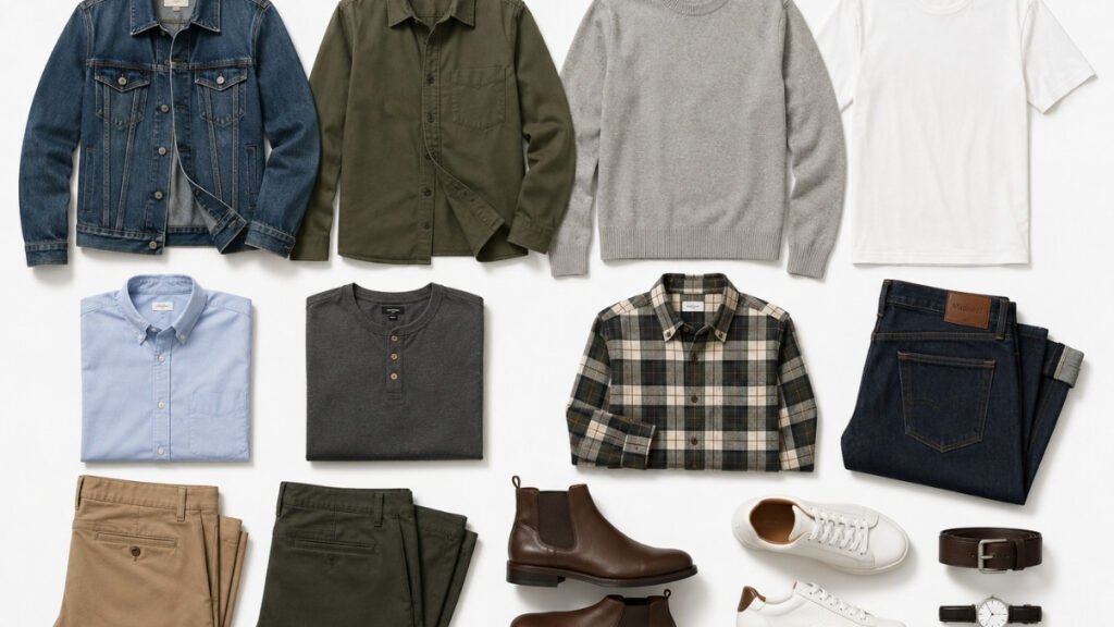 Essential men's fall capsule wardrobe with versatile basics